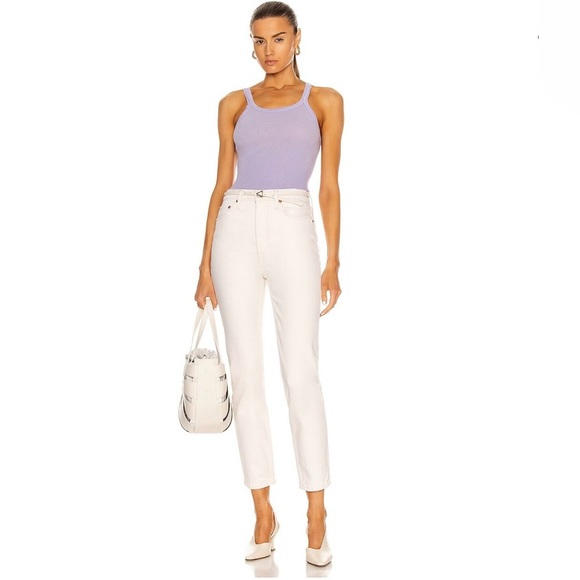 Re/Done 90’s High Rise Ankle Crop Jeans In Vintage White (Cream) Size 29 NWT! - Picture 6 of 16